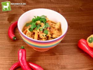 Rezept gelbes Curry mit Hähnchen von Kochbock.de